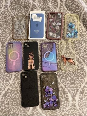 Apple iPhone Case Lot - Purple, Black, Clear, Yellow, Pink